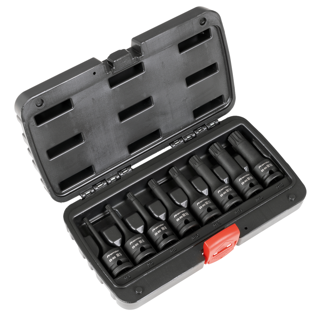Spline Impact Socket Bit Set 1/2"Sq Drive 8pc AK5604