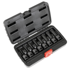 Spline Impact Socket Bit Set 1/2"Sq Drive 8pc AK5604