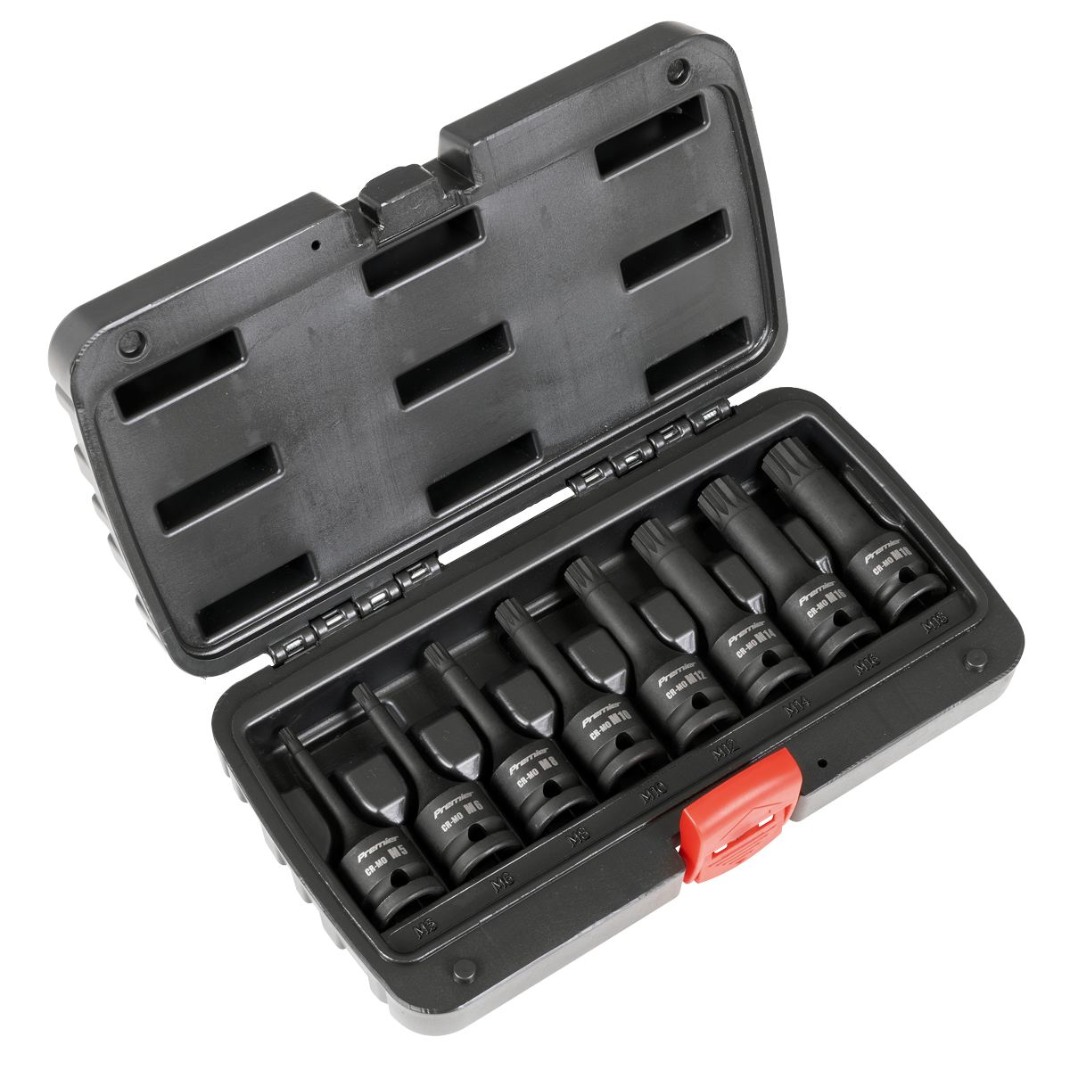 Spline Impact Socket Bit Set 1/2"Sq Drive 8pc AK5604