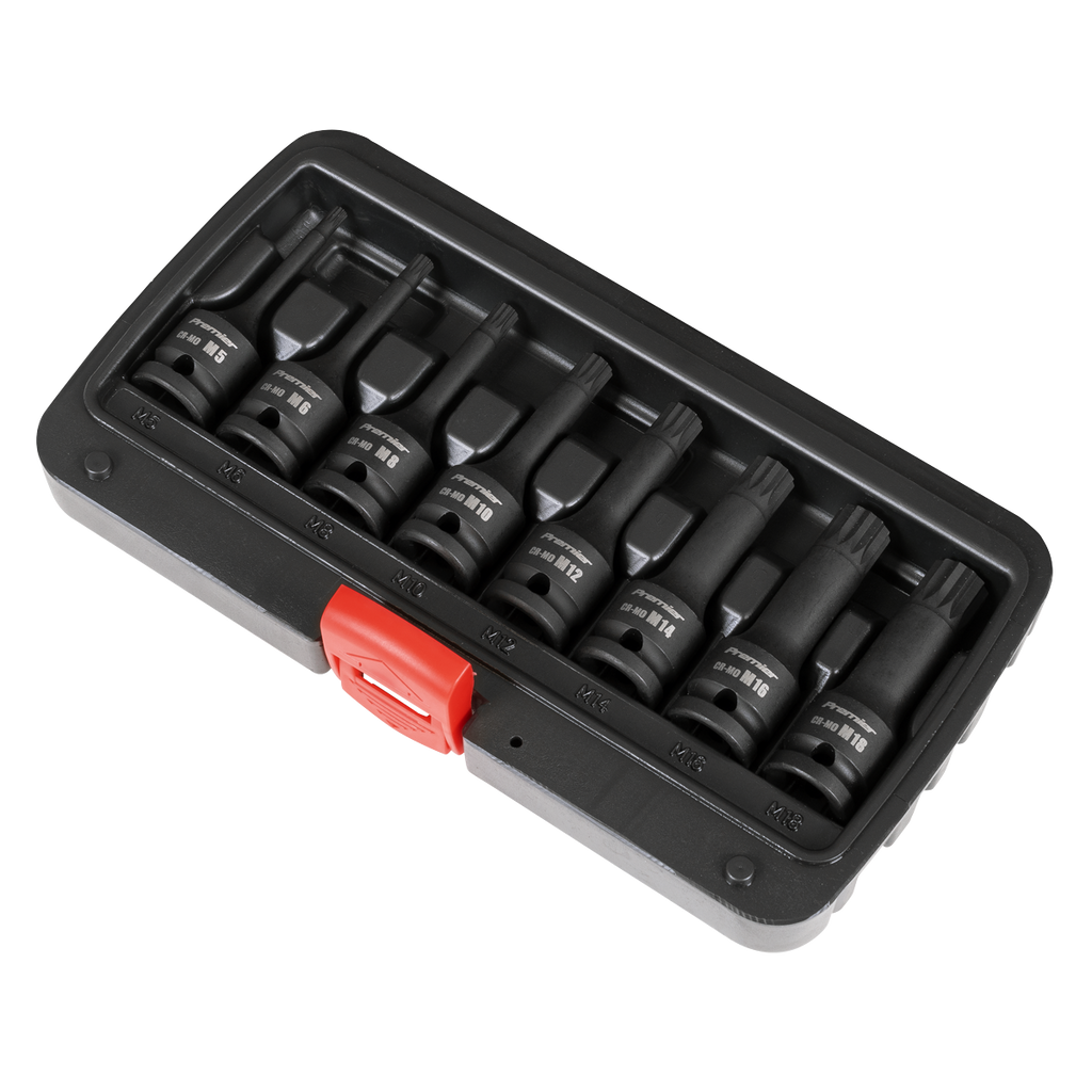 Spline Impact Socket Bit Set 1/2"Sq Drive 8pc AK5604
