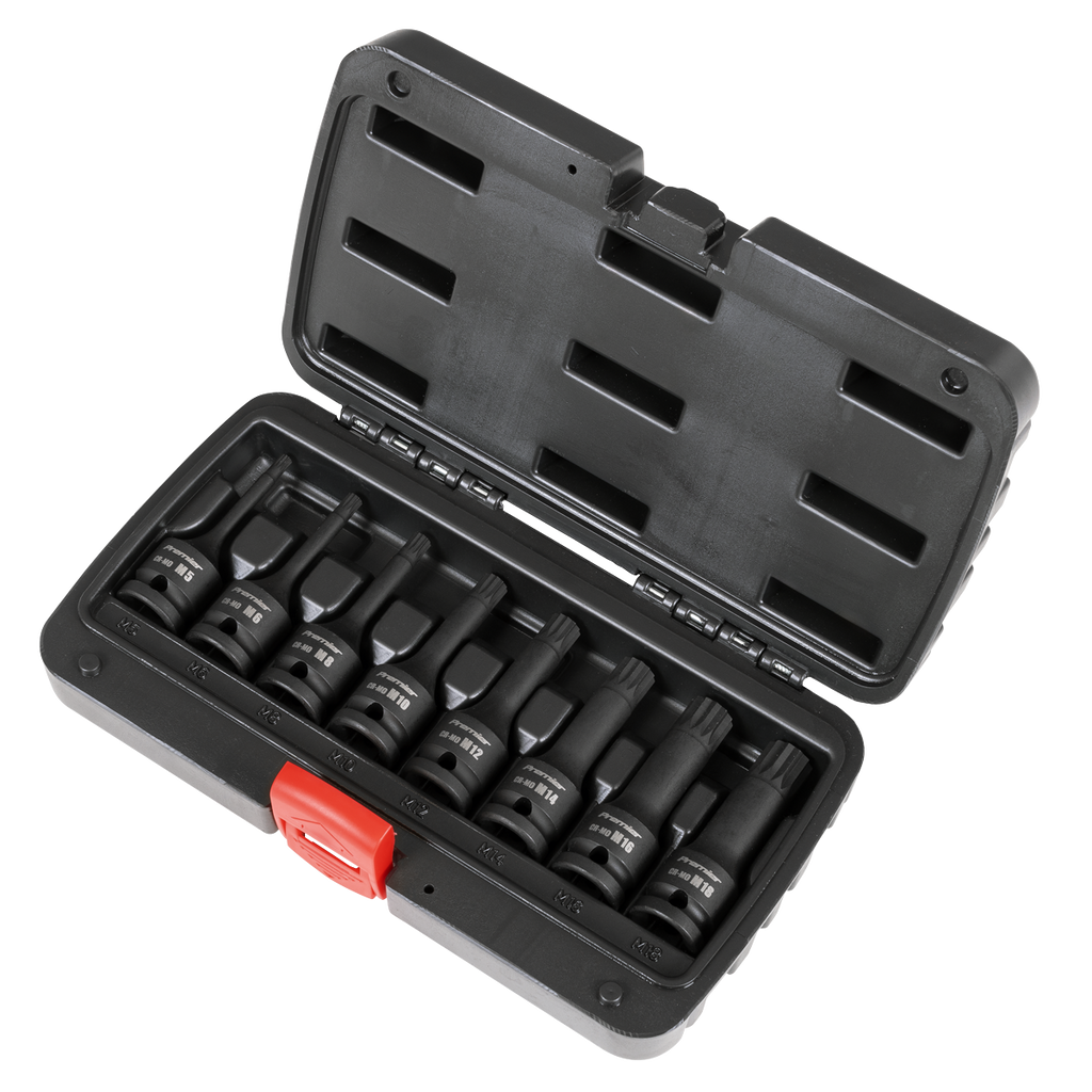 Spline Impact Socket Bit Set 1/2"Sq Drive 8pc AK5604