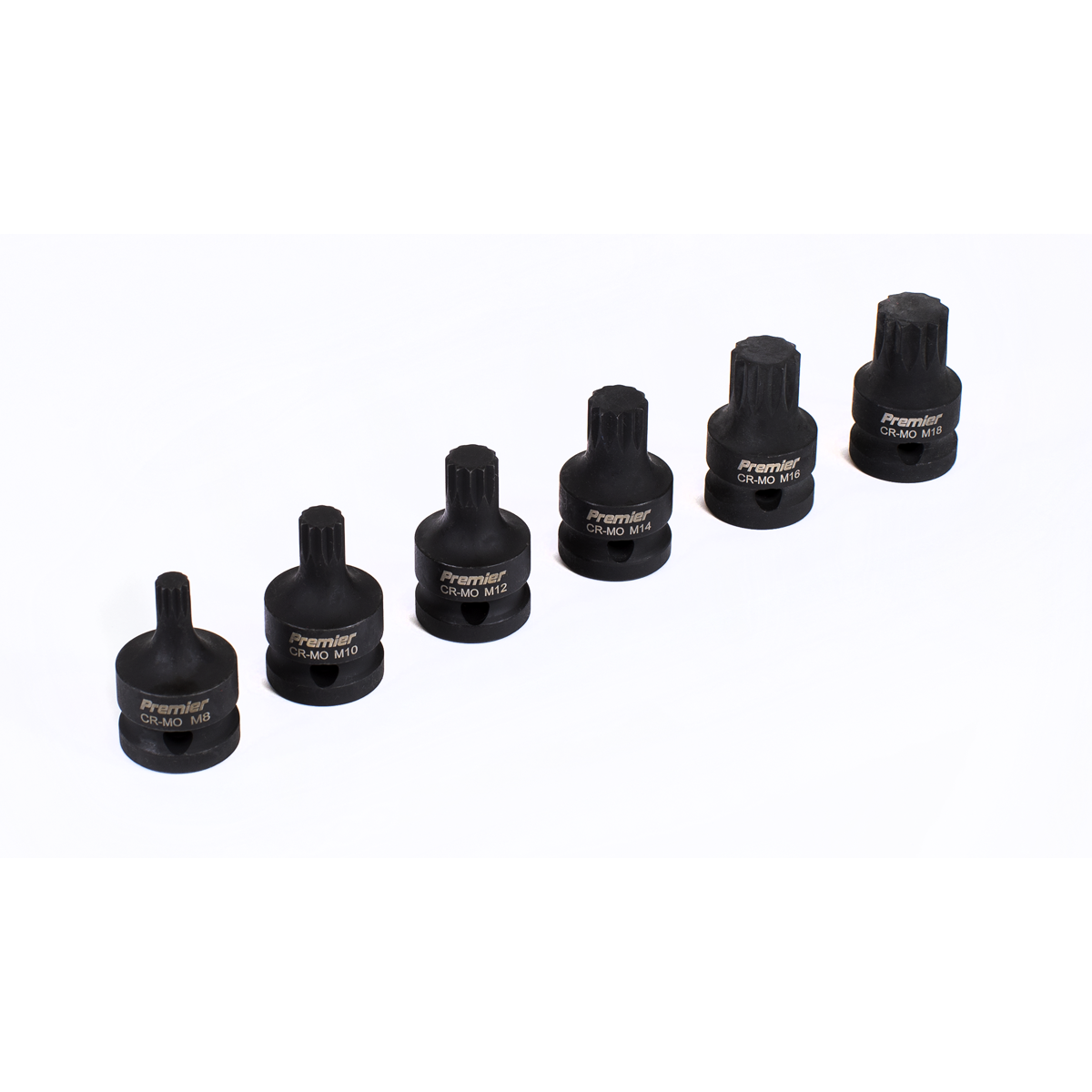 Spline Impact Socket Bit Set 1/2"Sq Drive 6pc AK5608