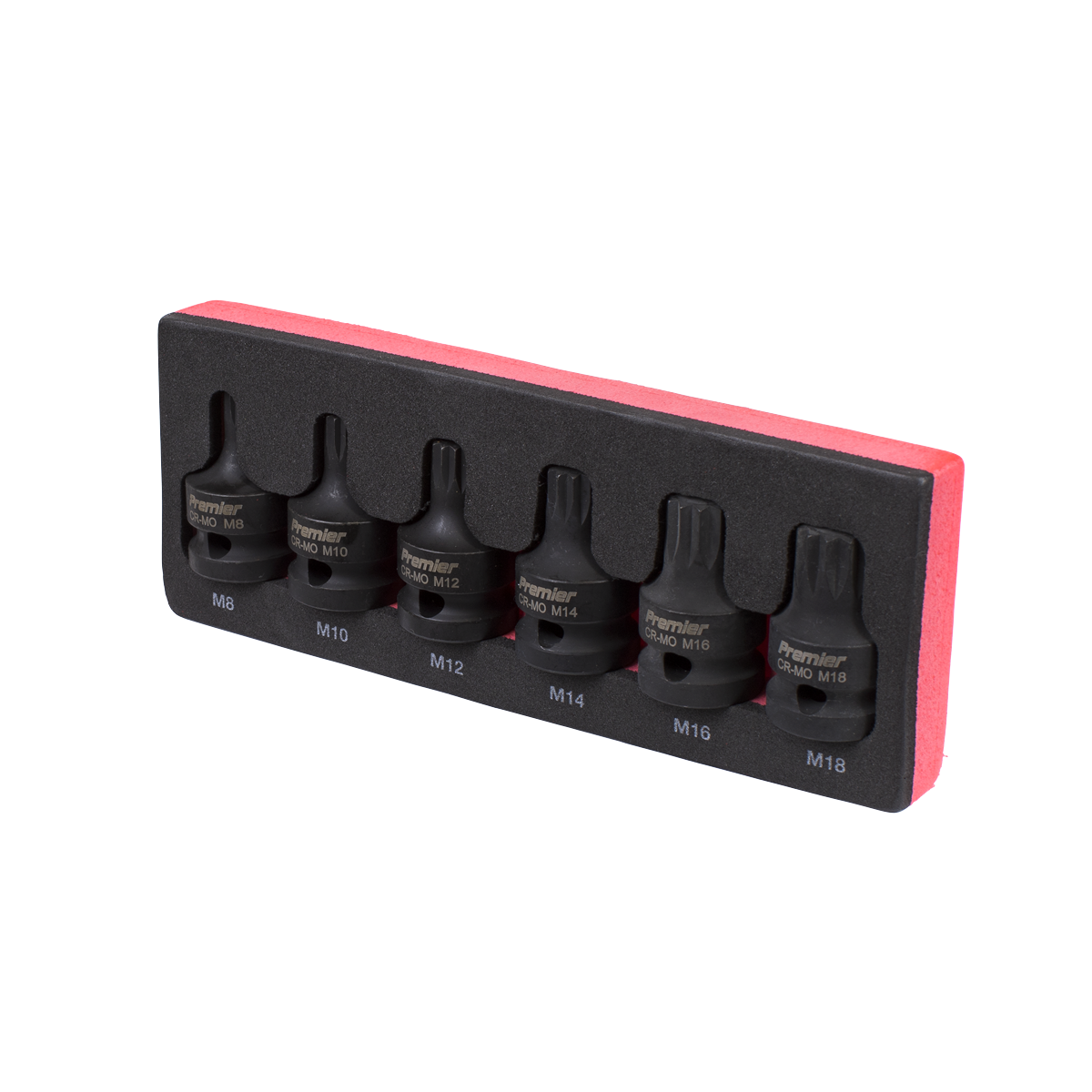 Spline Impact Socket Bit Set 1/2"Sq Drive 6pc AK5608
