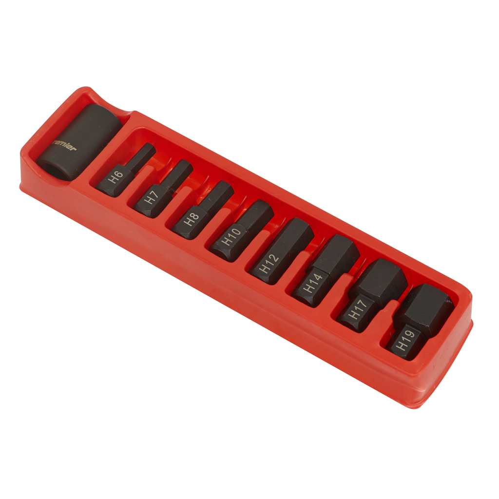 Hex Impact Bit & Holder Set 1/2"Sq Drive 9pc AK5609