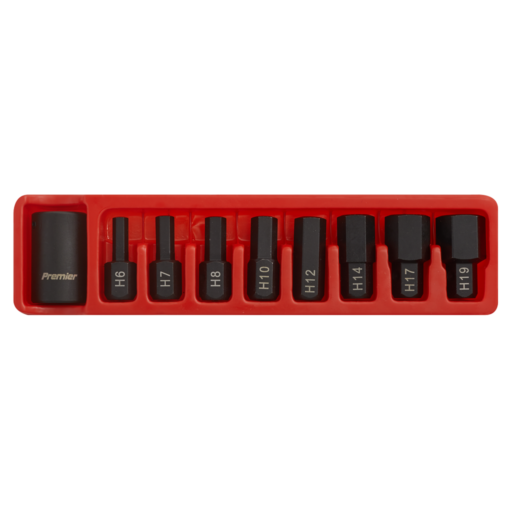 Hex Impact Bit & Holder Set 1/2"Sq Drive 9pc AK5609