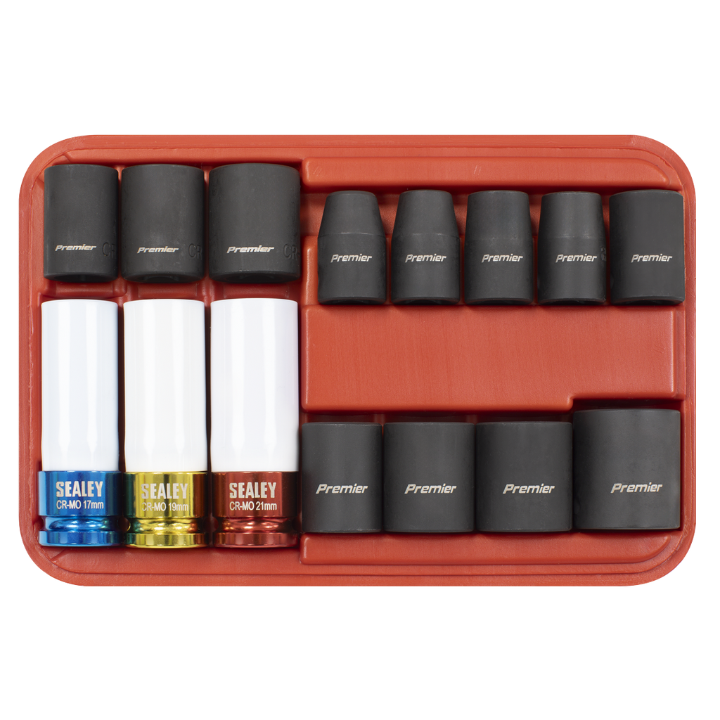 Impact Socket & Wheel Nut Removal Set 1/2"Sq Drive 15pc AK5615M