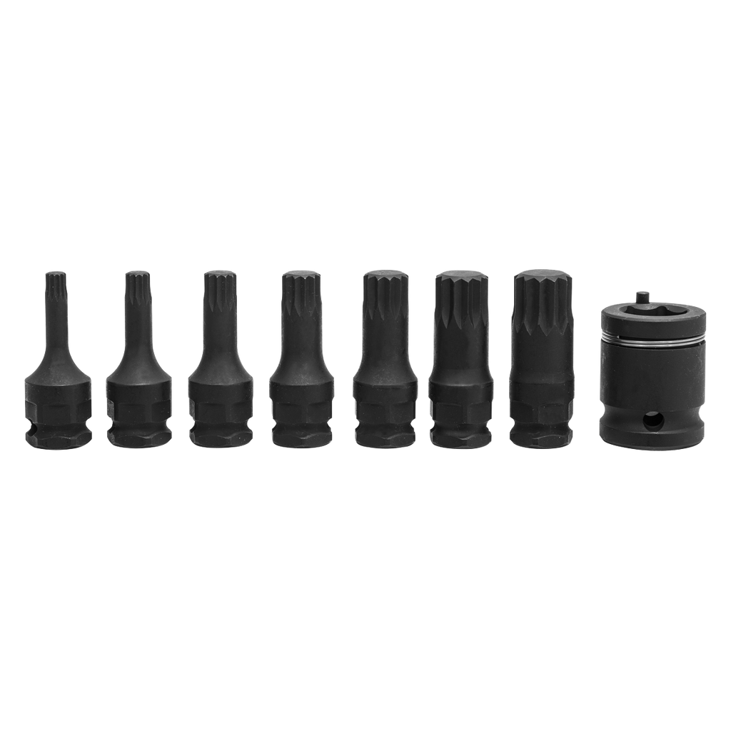 Spline Impact Socket Bit Set 3/8"Sq Drive 8pc AK5622