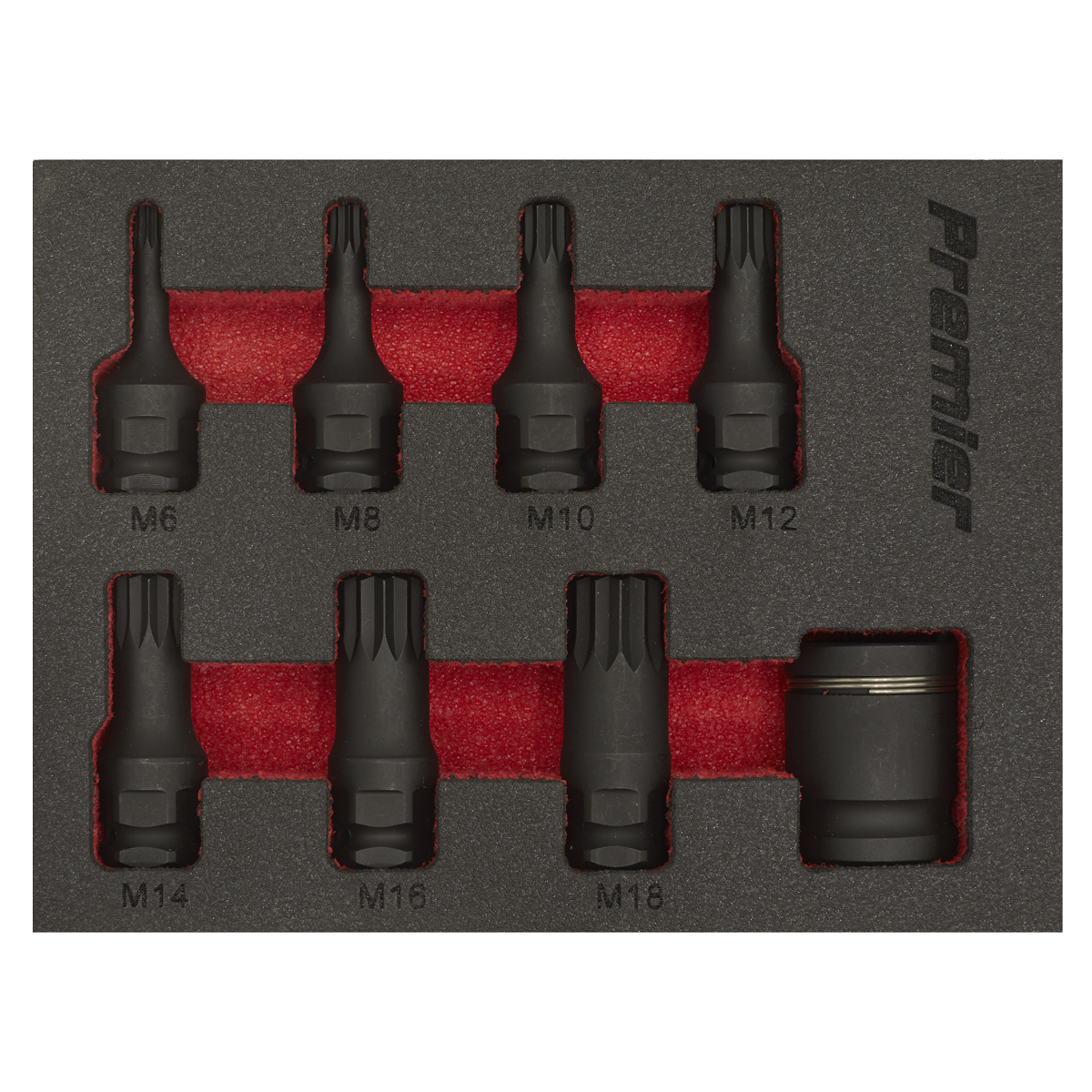 Spline Impact Socket Bit Set 3/8"Sq Drive 8pc AK5622