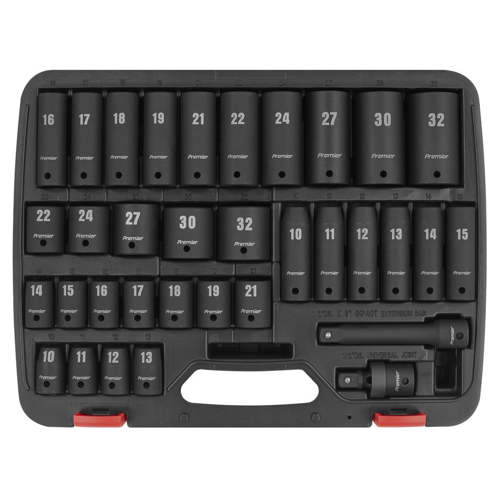 Impact Socket Set 1/2"Sq Drive 34pc AK5634M