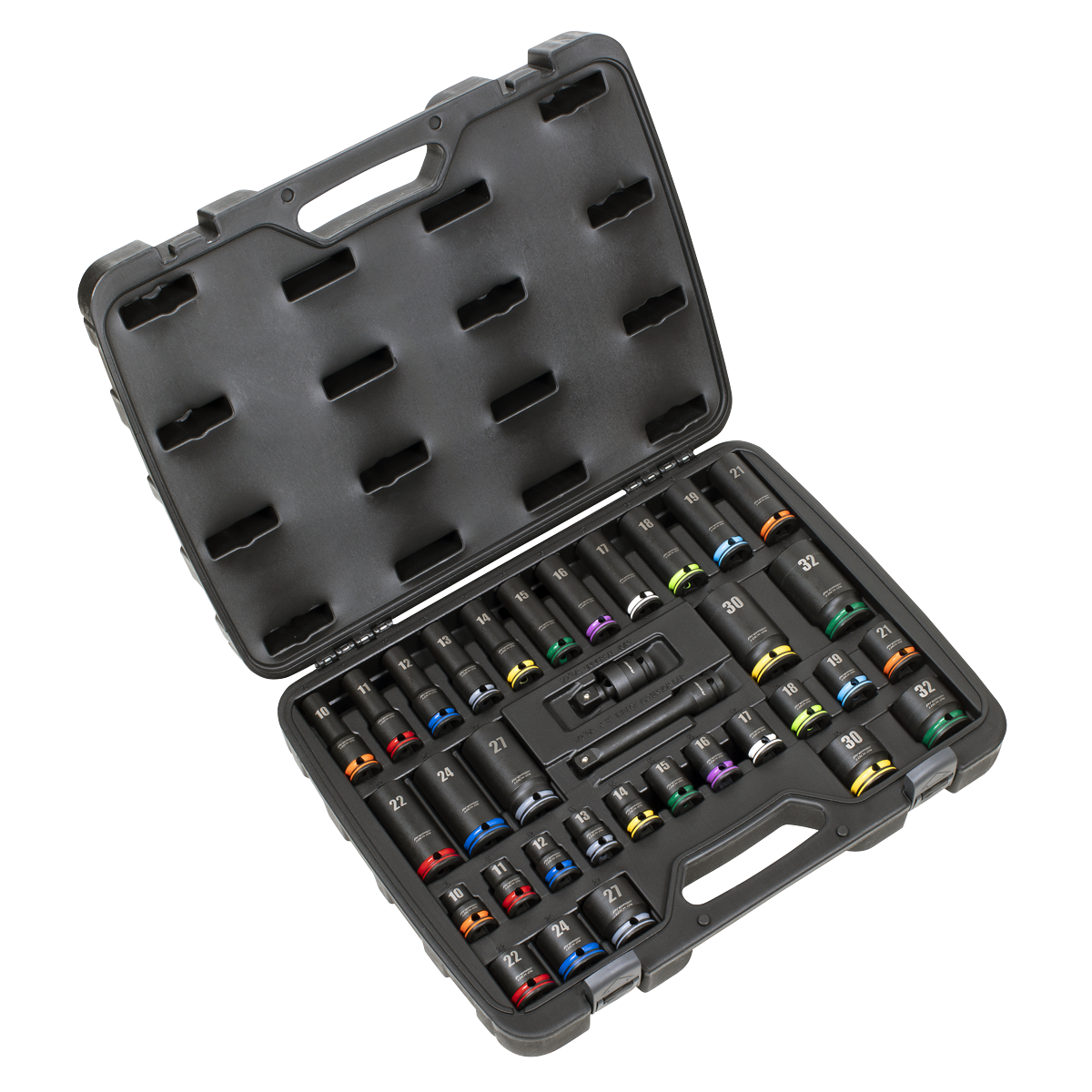 Lock-On™ Standard & Deep Impact Socket Set 1/2"Sq Drive 34pc AK5636M