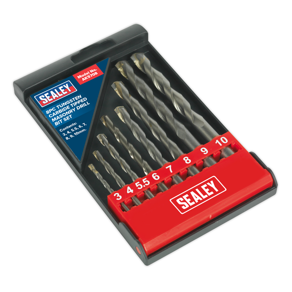 Tungsten Carbide Tipped Masonry Drill Bit Set 8pc AK5708