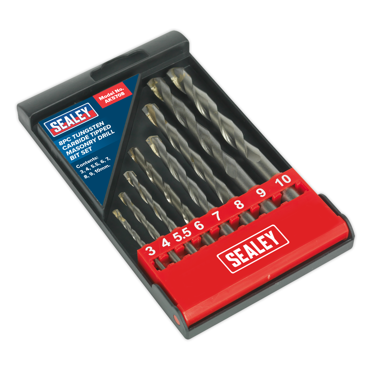 Tungsten Carbide Tipped Masonry Drill Bit Set 8pc AK5708