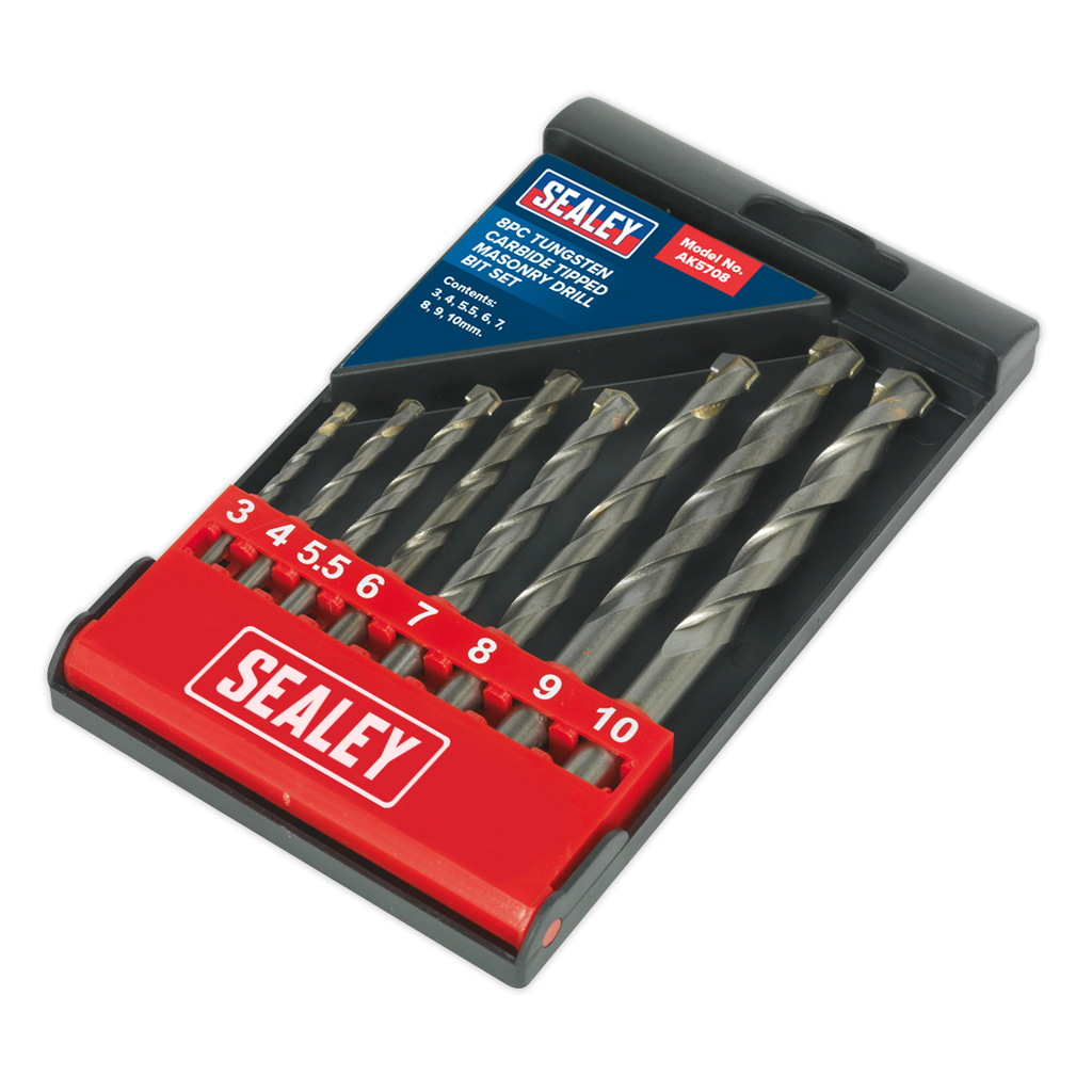 Tungsten Carbide Tipped Masonry Drill Bit Set 8pc AK5708