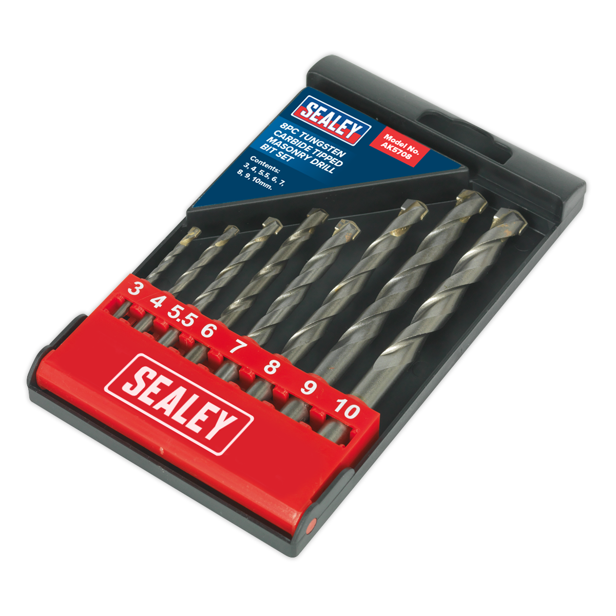 Tungsten Carbide Tipped Masonry Drill Bit Set 8pc AK5708