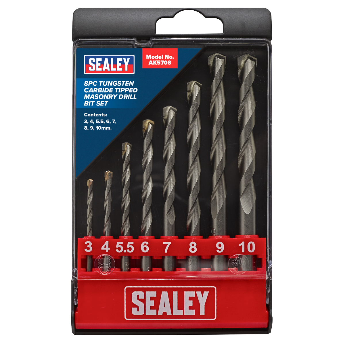 Tungsten Carbide Tipped Masonry Drill Bit Set 8pc AK5708