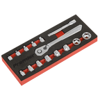 Low Profile Socket Set 1/4"Sq Drive 15pc AK5783