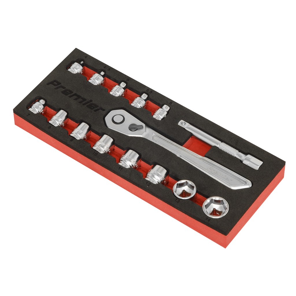 Low Profile Socket Set 1/4"Sq Drive 15pc AK5783