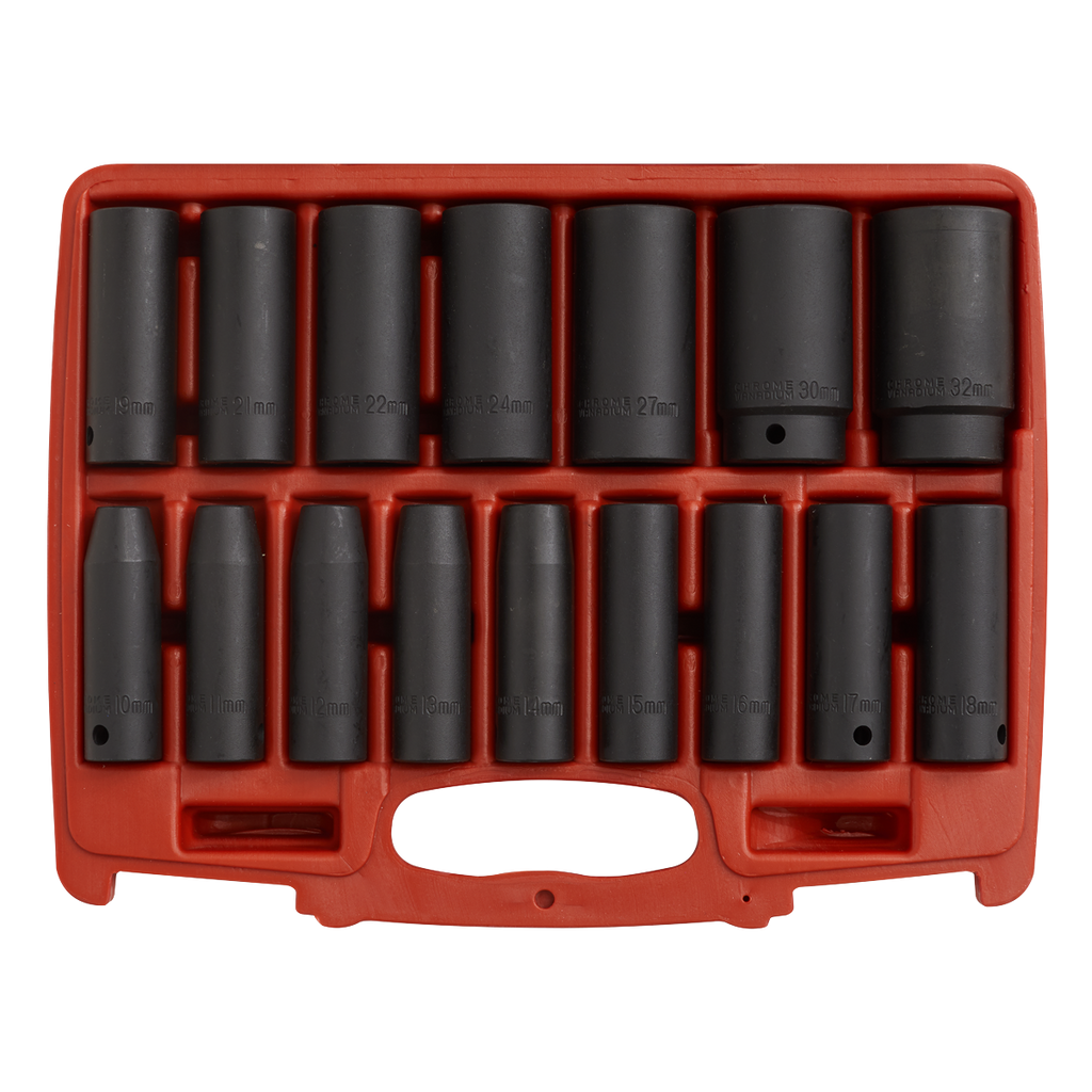 Deep Impact Socket Set 1/2"Sq Drive 16pc AK5816M