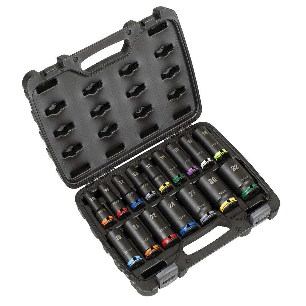 Lock-On™ Deep Impact Socket Set 1/2"Sq Drive 16pc AK58170M