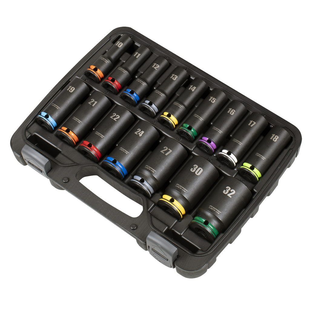 Lock-On™ Deep Impact Socket Set 1/2"Sq Drive 16pc AK58170M