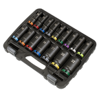 Lock-On™ Deep Impact Socket Set 1/2"Sq Drive 16pc AK58170M