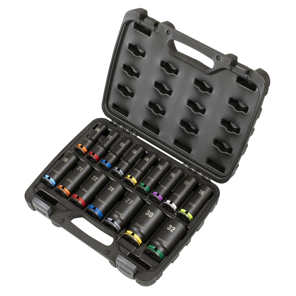 Lock-On™ Deep Impact Socket Set 1/2"Sq Drive 16pc AK58170M