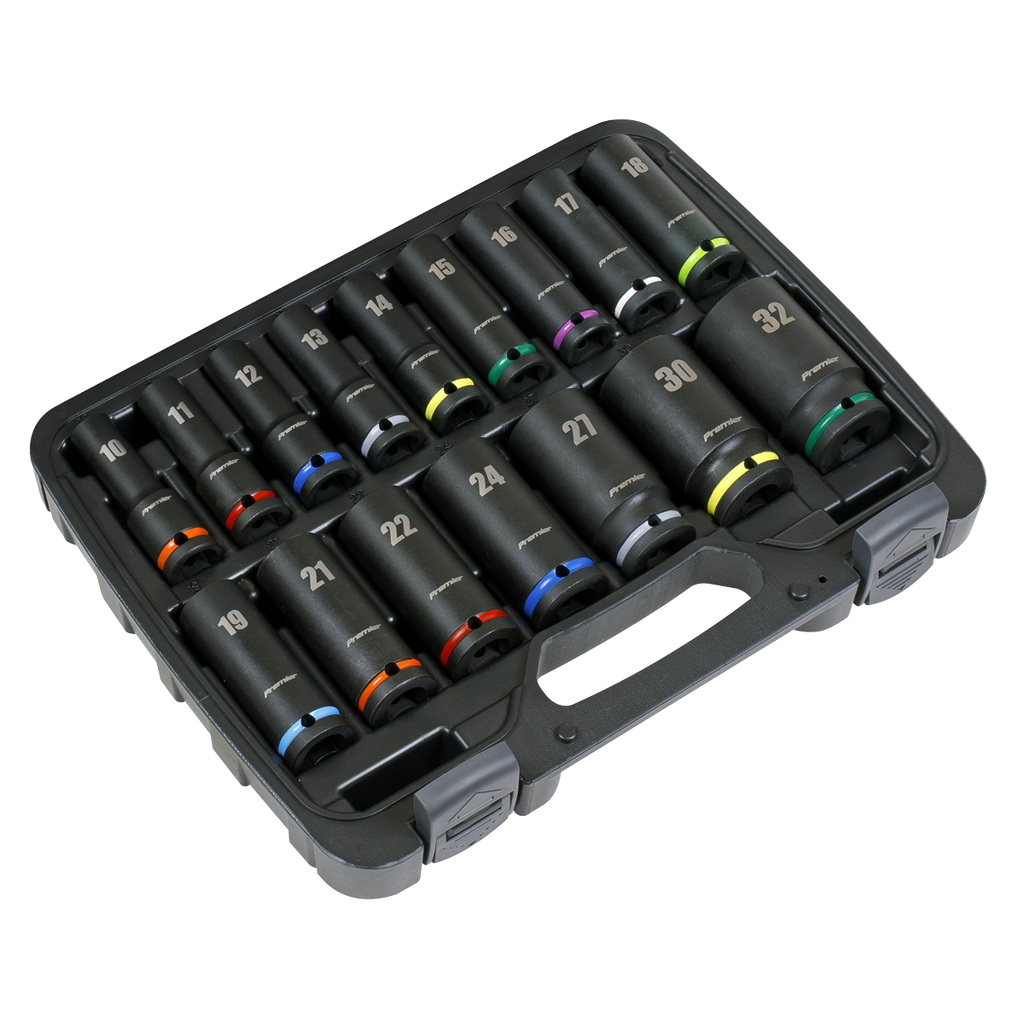 Deep Impact Socket Set 1/2"Sq Drive 16pc AK5818M