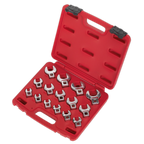 Crow's Foot Open-End Spanner Set 3/8"Sq Drive 15pc AK59891