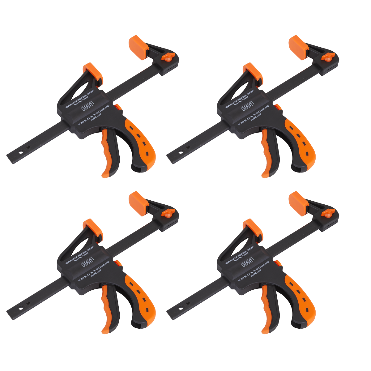 Ratchet Bar Clamp Set 150mm 4pc AK61014
