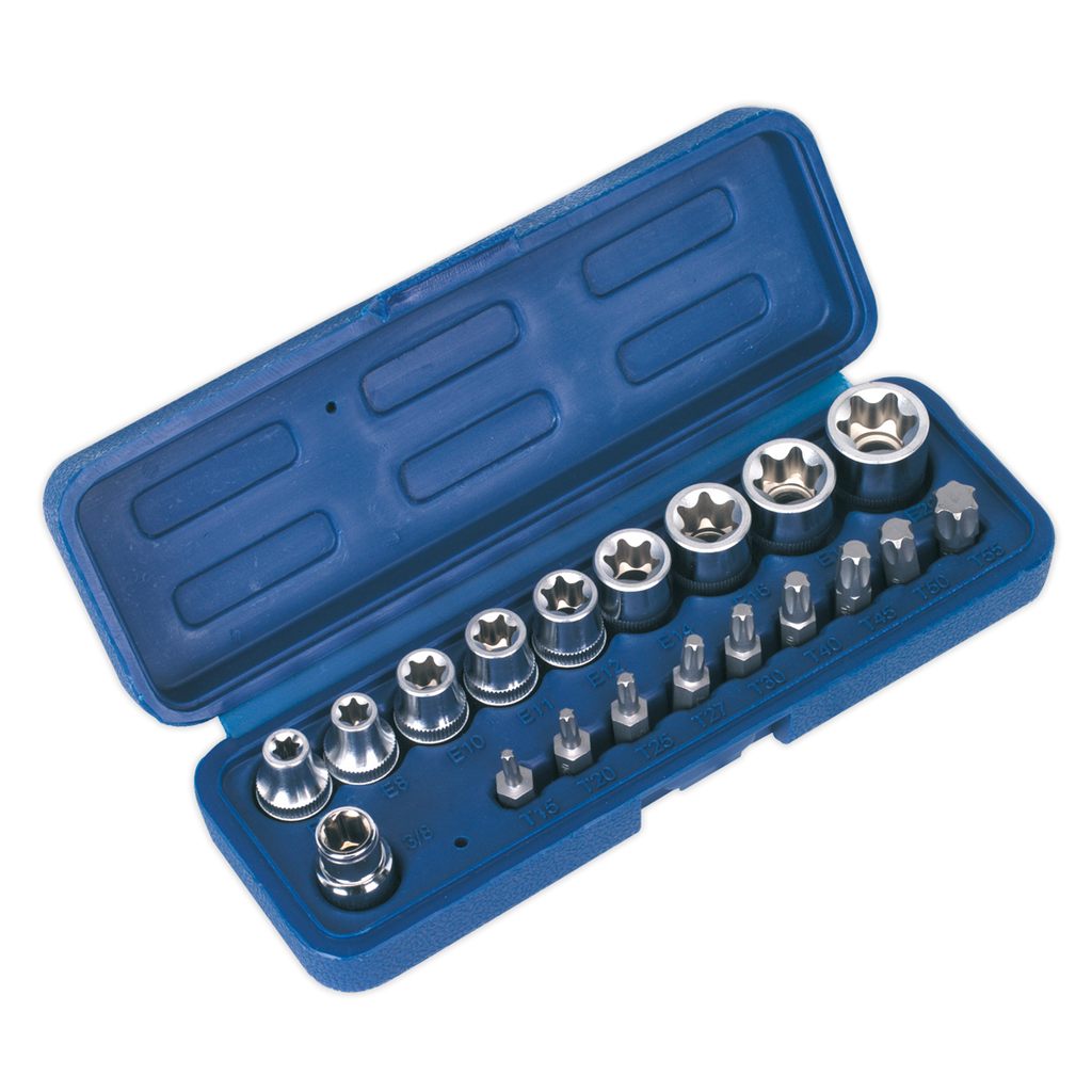 TRX-Star* Socket & Bit Set 3/8"Sq Drive 19pc AK6191