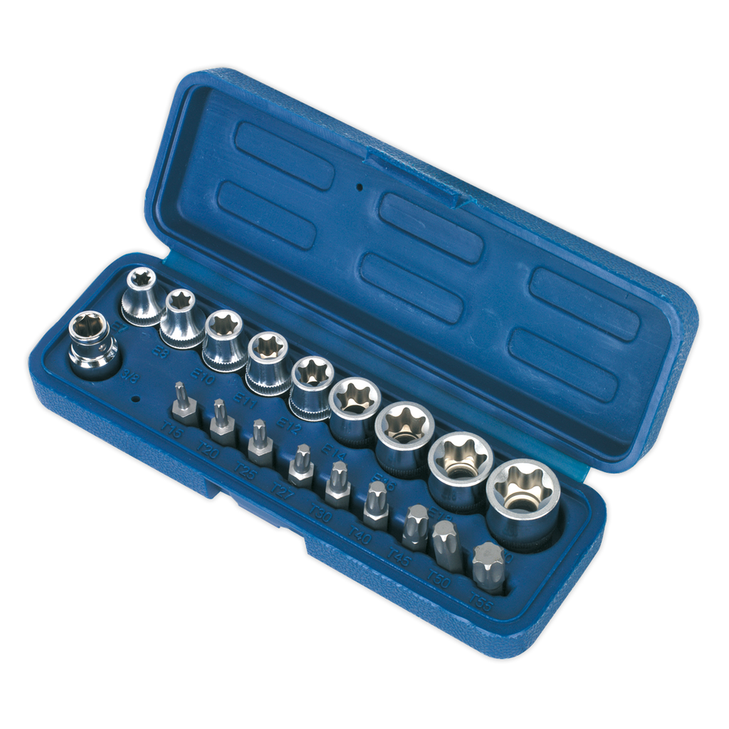TRX-Star* Socket & Bit Set 3/8"Sq Drive 19pc AK6191