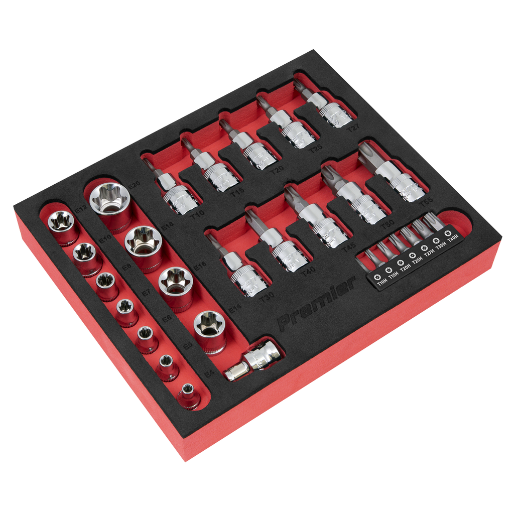 TRX-Star* Socket & Security Bit Set 1/4"Sq & 3/8"Sq Drive 29pc AK6193
