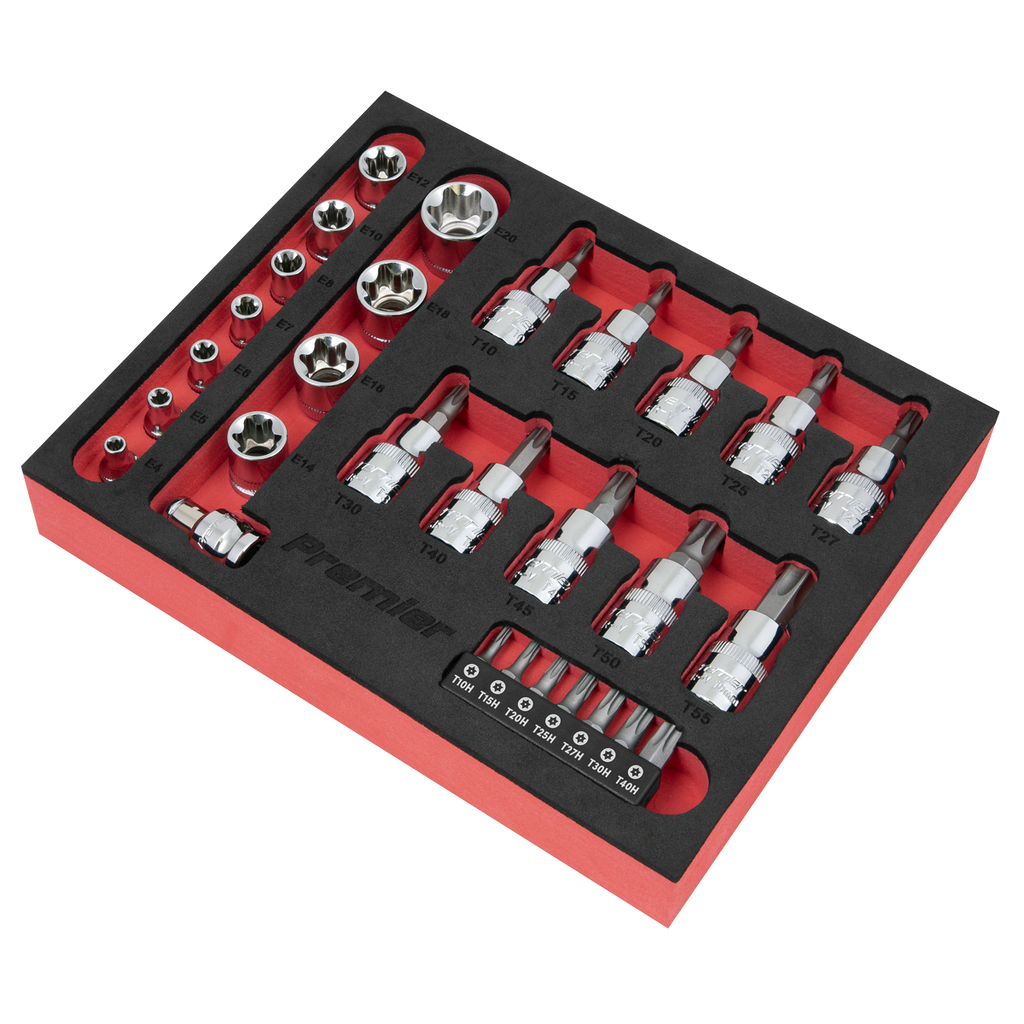 TRX-Star* Socket & Security Bit Set 1/4"Sq & 3/8"Sq Drive 29pc AK6193