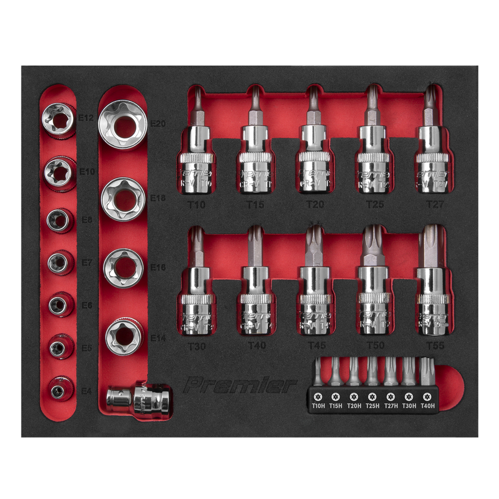 TRX-Star* Socket & Security Bit Set 1/4"Sq & 3/8"Sq Drive 29pc AK6193