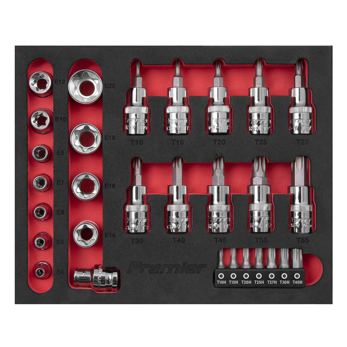 TRX-Star* Socket & Security Bit Set 1/4"Sq & 3/8"Sq Drive 29pc AK6193