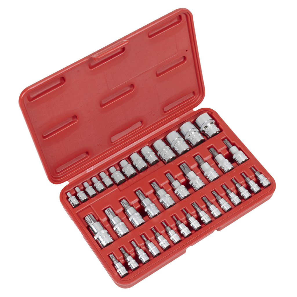 TRX-Star* Socket & Security Socket Bit Set 1/4", 3/8" & 1/2"Sq Drive 38pc AK6197