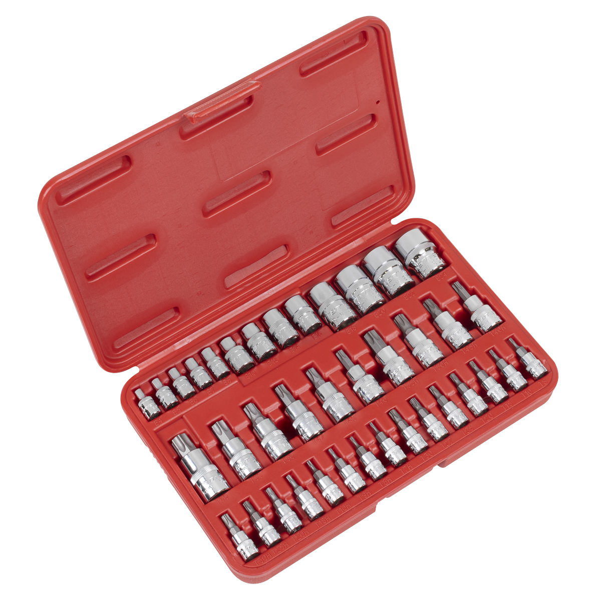 TRX-Star* Socket & Security Socket Bit Set 1/4", 3/8" & 1/2"Sq Drive 38pc AK6197