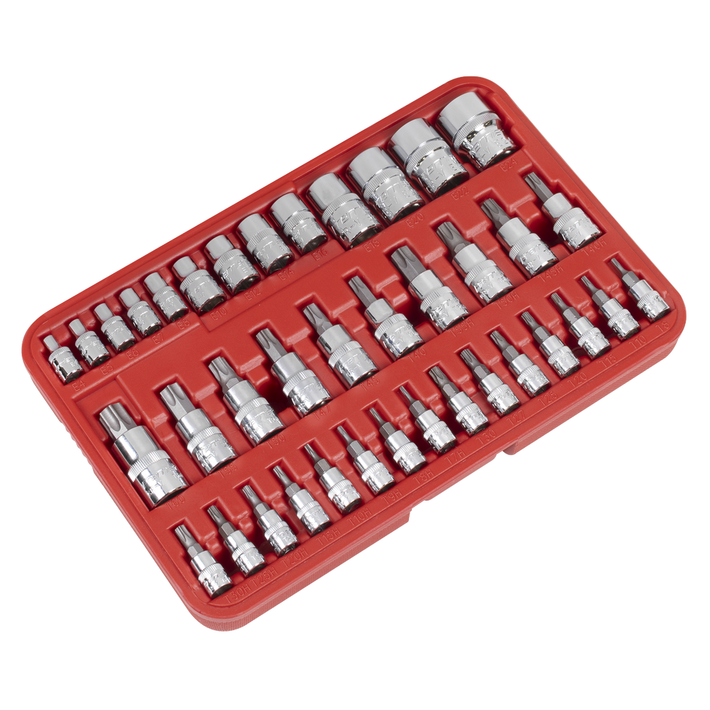 TRX-Star* Socket & Security Socket Bit Set 1/4", 3/8" & 1/2"Sq Drive 38pc AK6197