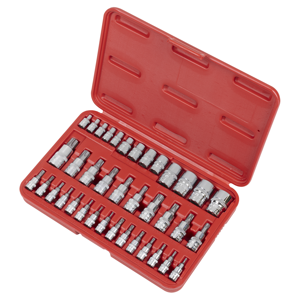 TRX-Star* Socket & Security Socket Bit Set 1/4", 3/8" & 1/2"Sq Drive 38pc AK6197