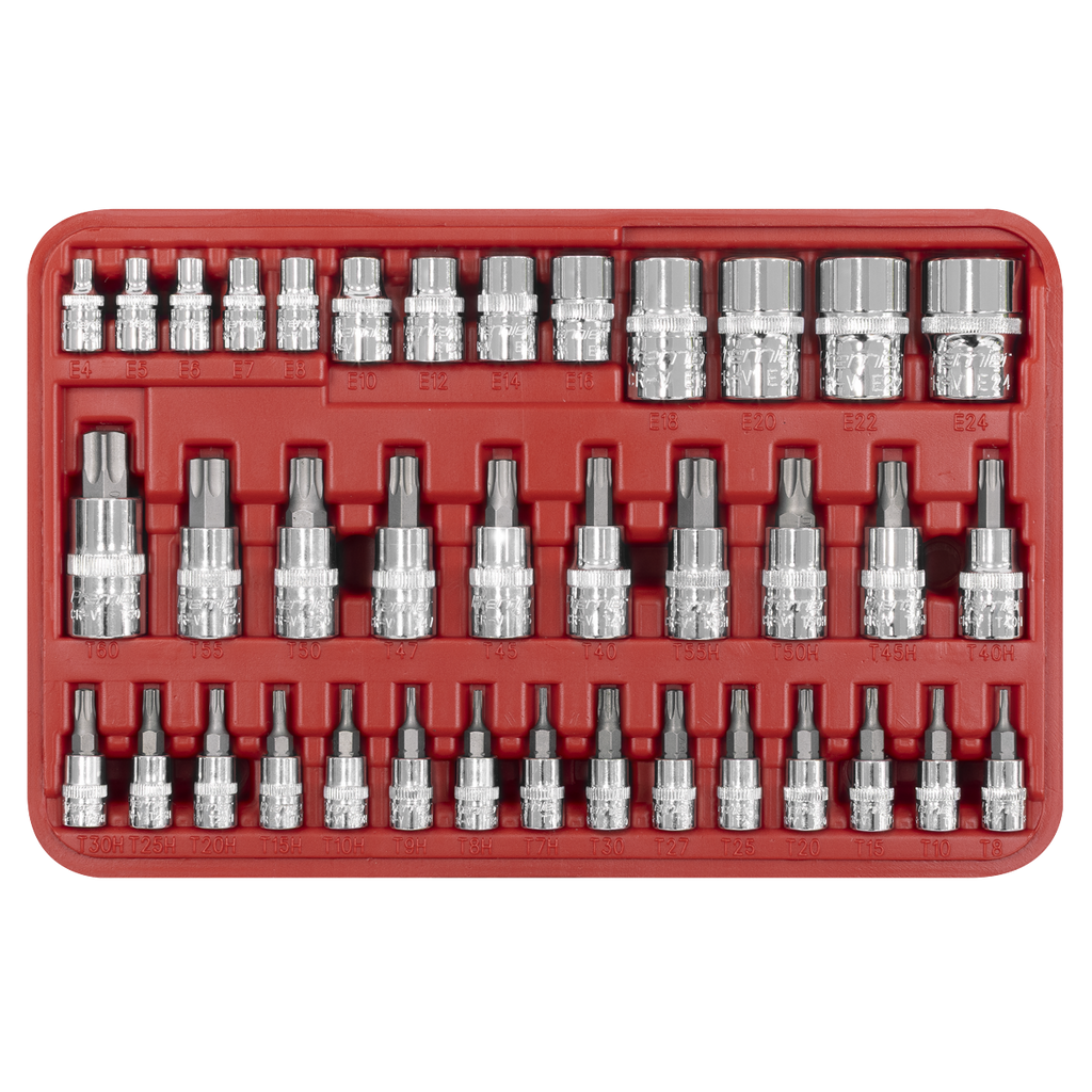 TRX-Star* Socket & Security Socket Bit Set 1/4", 3/8" & 1/2"Sq Drive 38pc AK6197