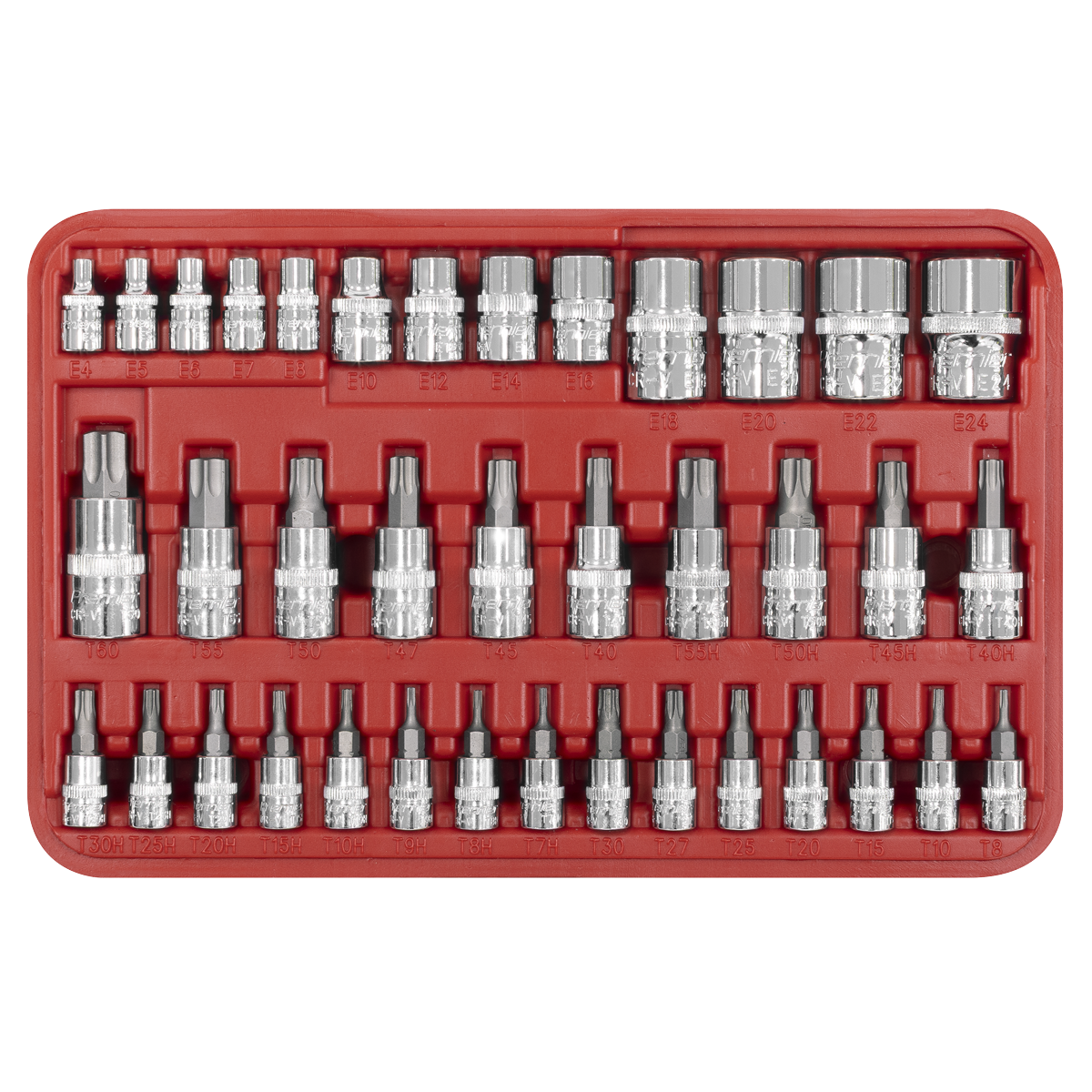 TRX-Star* Socket & Security Socket Bit Set 1/4", 3/8" & 1/2"Sq Drive 38pc AK6197