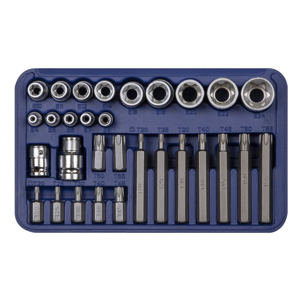 TRX-Star* Socket & Bit Set 1/4", 3/8" & 1/2"Sq Drive 30pc AK619