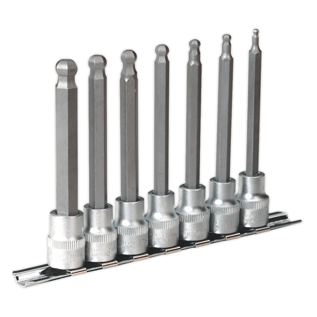 Ball-End Hex Socket Bit Set 3/8"Sq Drive 7pc AK6212