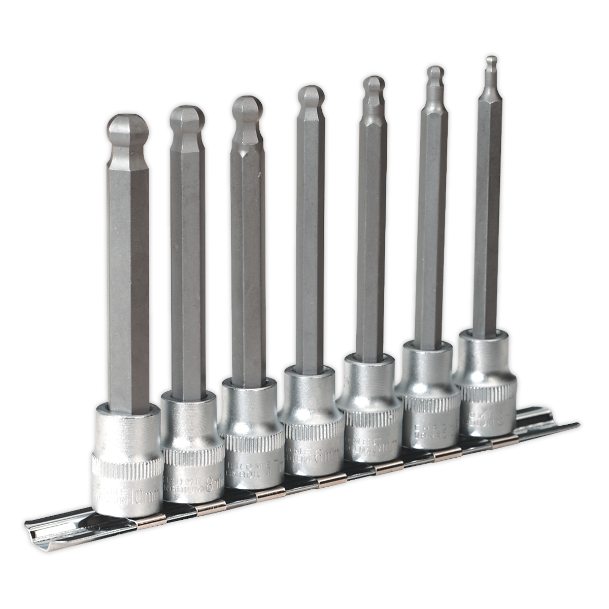 Ball-End Hex Socket Bit Set 3/8"Sq Drive 7pc AK6212