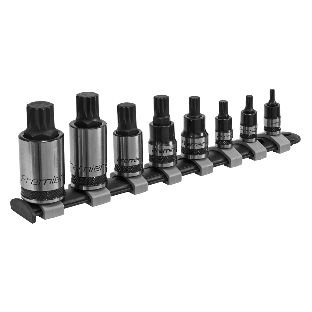 Spline Socket Bit Set 1/4", 3/8" & 1/2"Sq Drive 8pc AK6214B