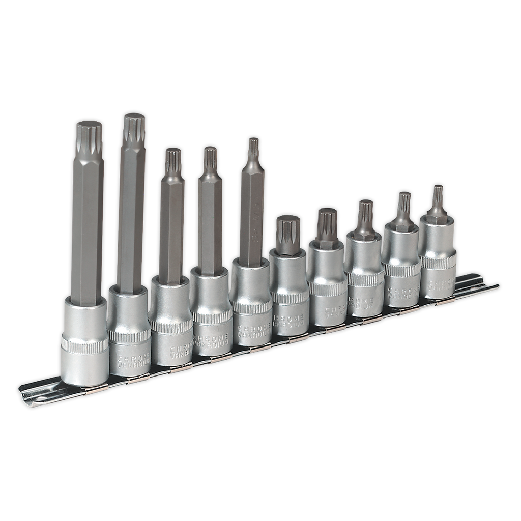 Spline Socket Bit Set 1/2"Sq Drive 10pc AK6215