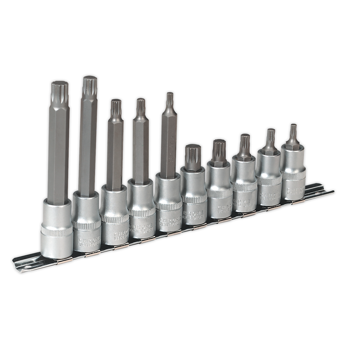 Spline Socket Bit Set 1/2"Sq Drive 10pc AK6215