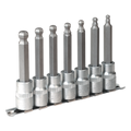 Ball-End Hex Socket Bit Set 1/2"Sq Drive 7pc AK622
