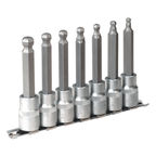 Ball-End Hex Socket Bit Set 1/2"Sq Drive 7pc AK622