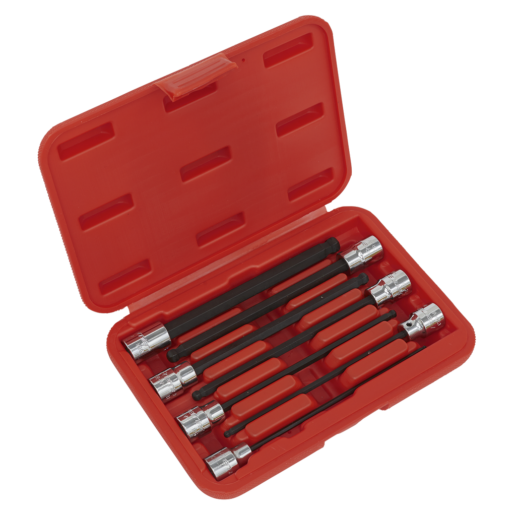 Ball-End Hex Socket Bit Set 3/8"Sq Drive 7pc AK62257